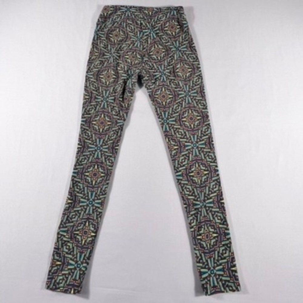 LuLaRoe Geometric Kaleidoscope Print Leggings One Size OS Blue Red Yellow Mosaic - Picture 8 of 12